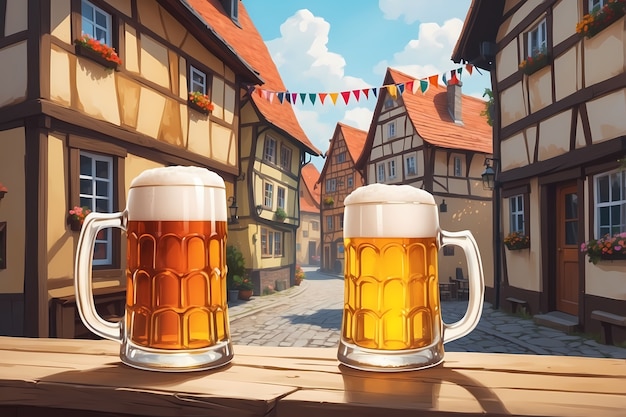 Foto grátis celebração do oktoberfest arte digital