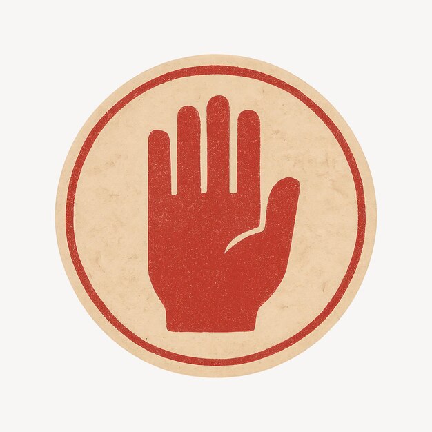 Foto ilustración vintage de señal de mano de alto