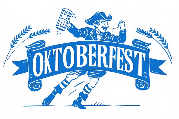 Foto logotipo da festa oktoberfest com letras tipográficas isoladas em fundo branco