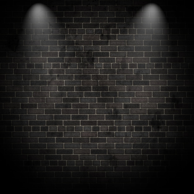 Free Photo 3d render of spotlights on a grunge brick wall