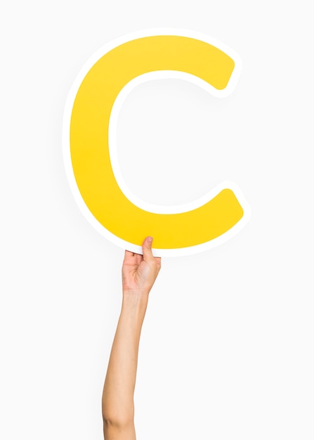 Free Photo hands holding the letter c