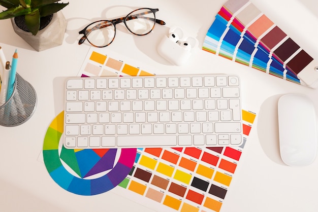 Free Photo still life of  graphic design studio