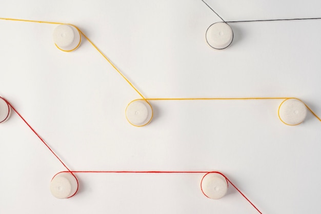 Free Photo still life of red thread connection