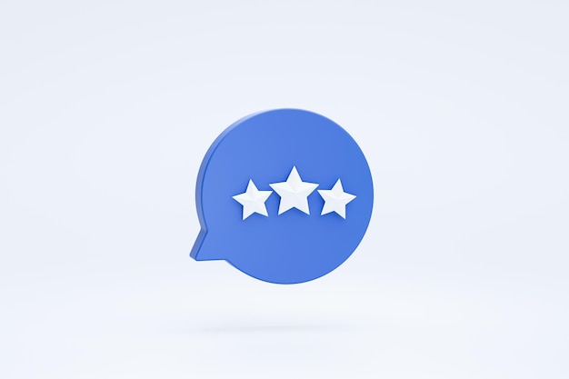 Free Photo three star rating customer review feedback sign or symbol icon 3d rendering