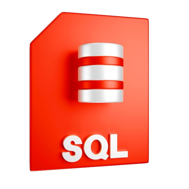 Free PSD sql database icon in 3d cartoon style