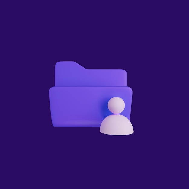 Free PSD user folder icon 3d cartoon representation