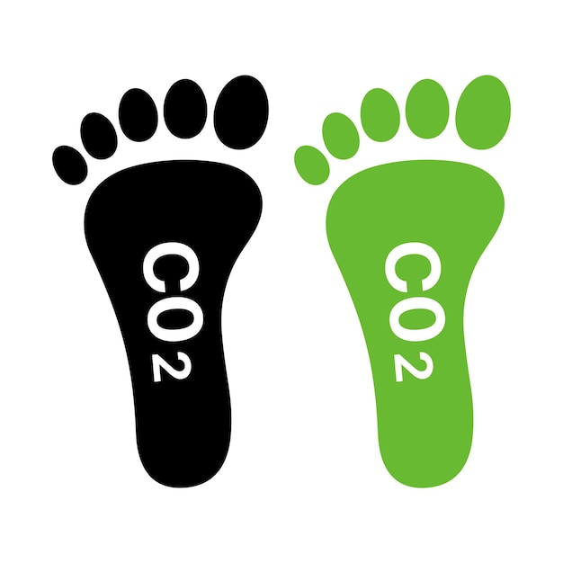 Free Vector carbon footprint green and black