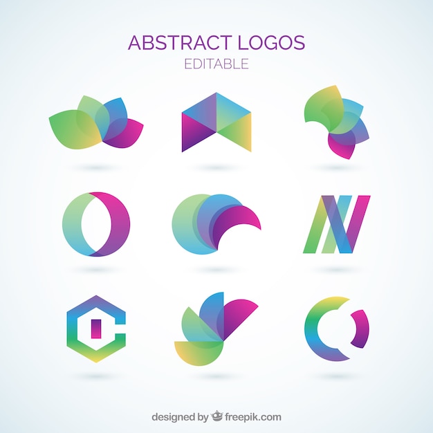 Free Vector colorful abstract logos collection