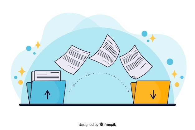 Free Vector concept landing page transfer files