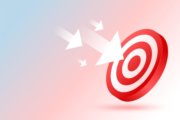 Free Vector corporate strategy target board hitting by arrows design