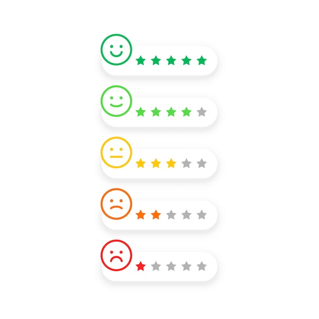 Free Vector customer rating mood meter for business feedback or ranking