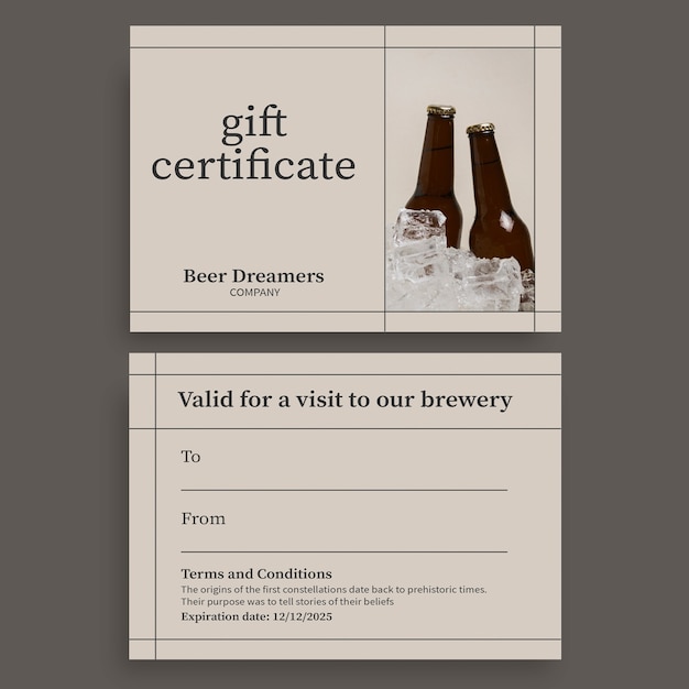Free Vector elegant company gift certificate