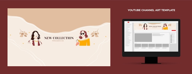 Free Vector fashion collection youtube channel art