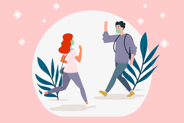 免費 Vector 迎接新的正常生活