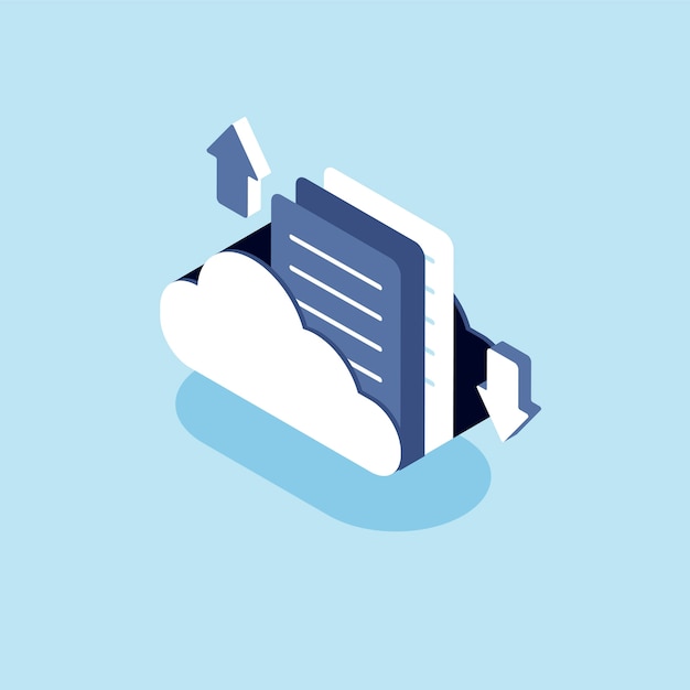 Free Vector illustration of cloud with the concept of cloud storage