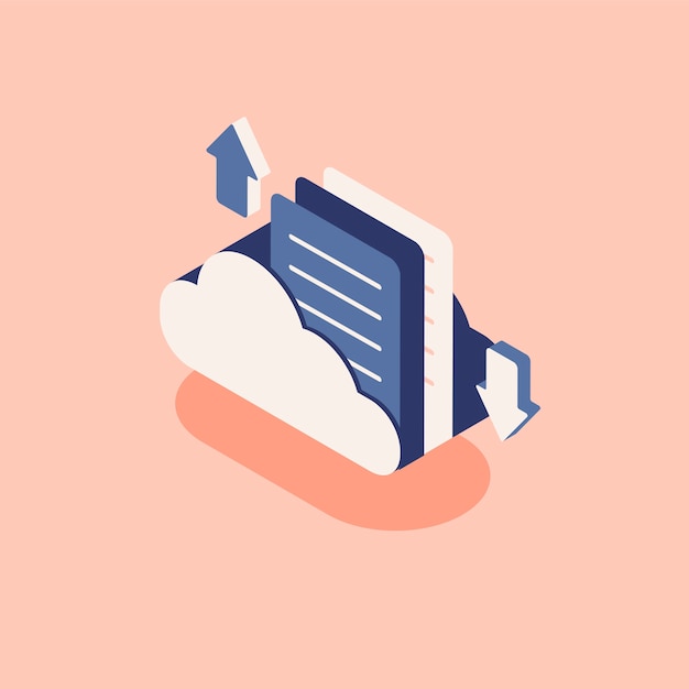 Free Vector illustration of cloud with the concept of cloud storage