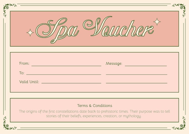 Free Vector ornamental elegant spa gift certificate