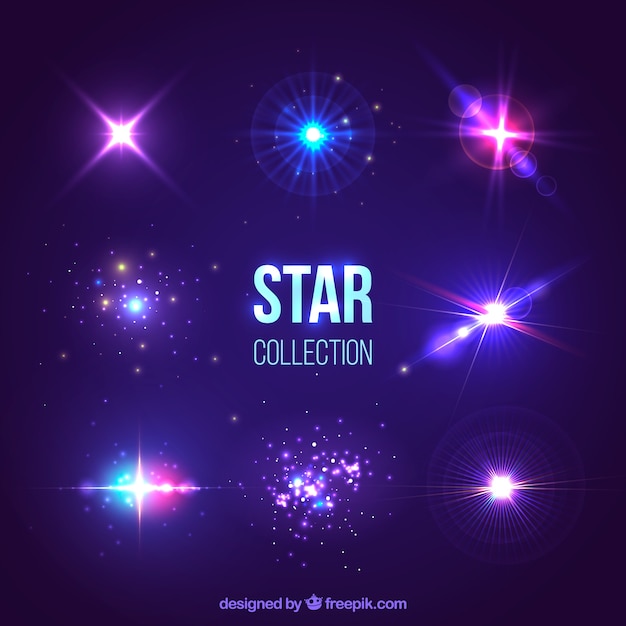 無料Vector shiny set of stars
