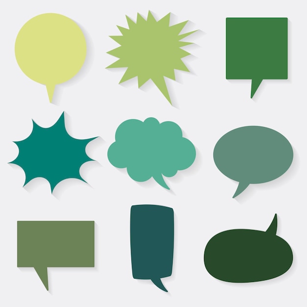 Free Vector speech bubble vector icon set, green flat design
