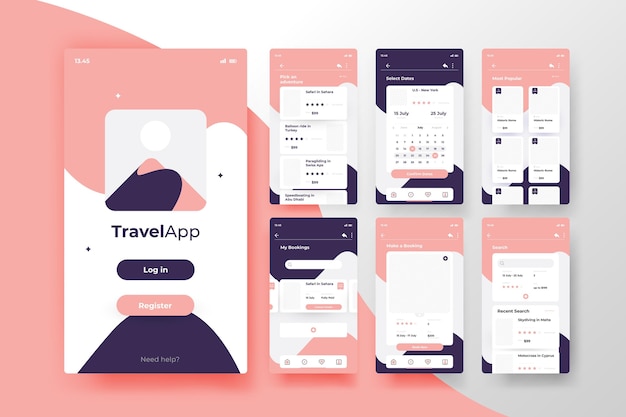 Free Vector travel booking app concept
