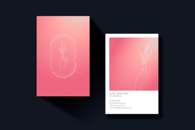 Free Vector vertical pastel gradient business cards