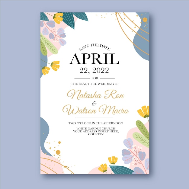 無料Vector wedding invitation template