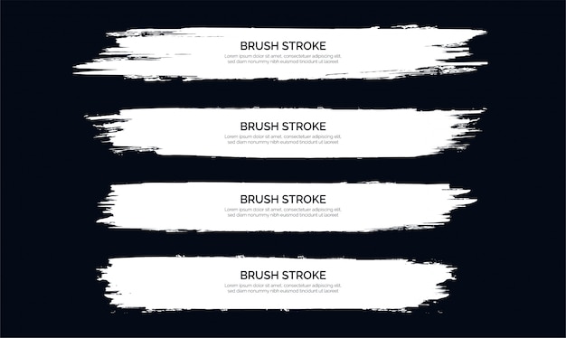 無料Vector white brush stroke banner template collection