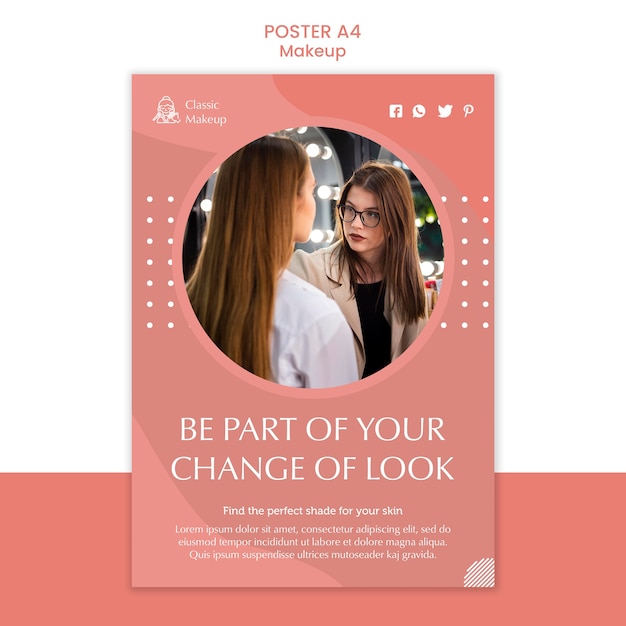 Kostenlose PSD make-up konzept poster vorlage