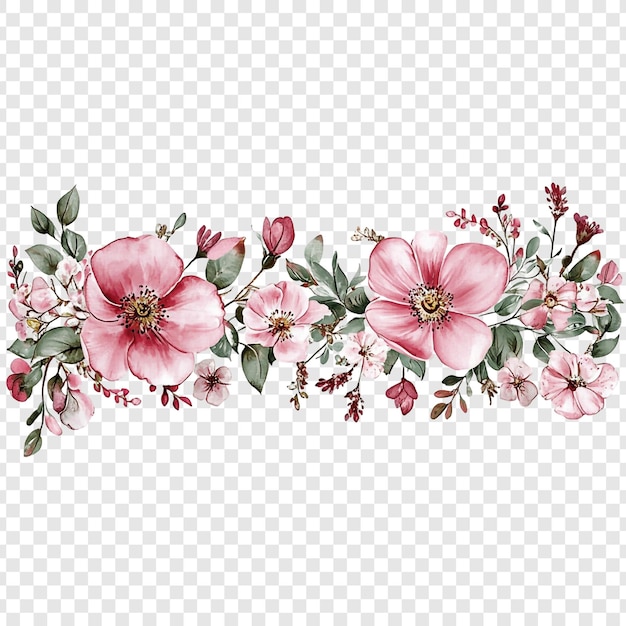 Gratis PSD elegant akvarel pink blomsterarrangement