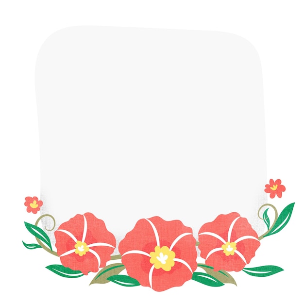 Photo ảnh png khung hoa thiết kế phẳng sticker dễ thương minh họa mùa xuân nở rộ