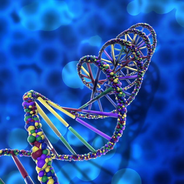 Miễn phí Photo kết xuất 3d của một nền y tế với các sợi dna