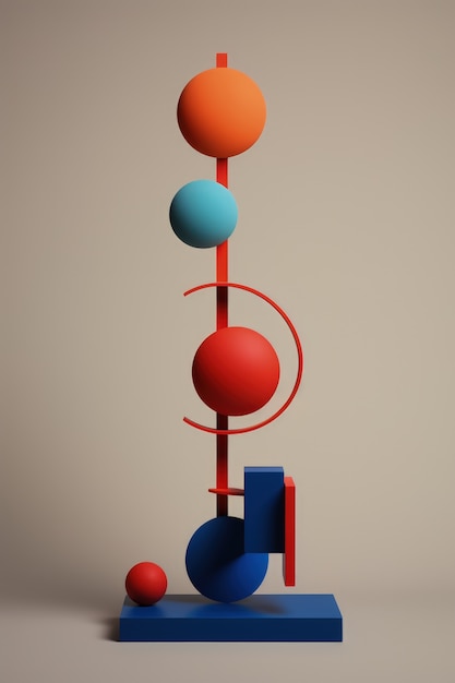 Photo gratuit création 3d abstraite réalisée à partir de formes géométriques