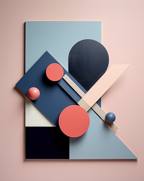 Photo gratuit création artistique réalisée à partir de formes géométriques 3d