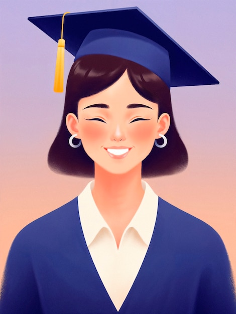 Photo gratuit un diplômé heureux souriant dans sa robe de fin d'études.