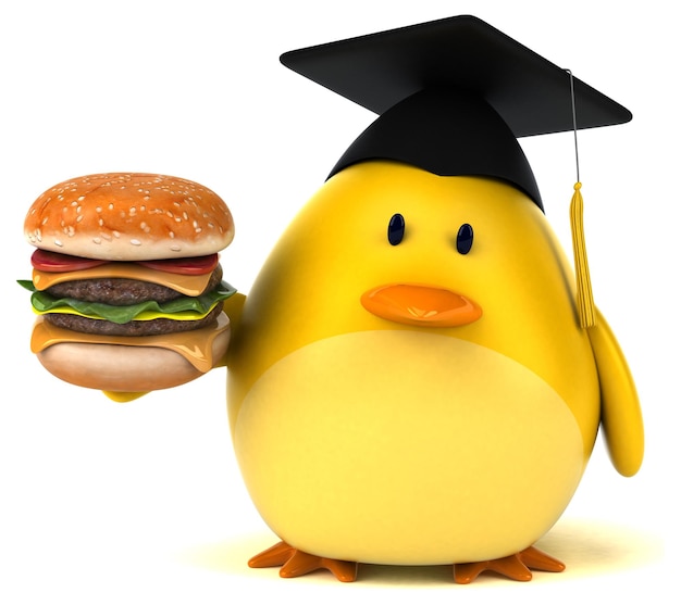 Photo gratuit illustration 3d oiseau jaune