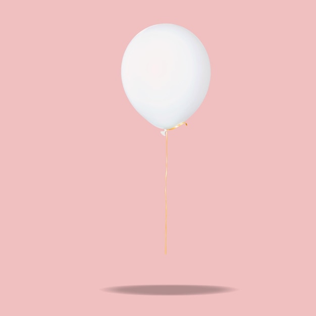 Photo ballon blanc sur fond rose. idée de concept minimale.