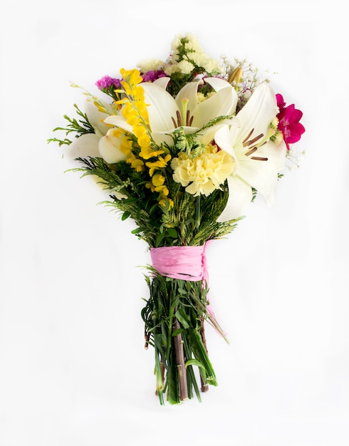 Foto dekorativ buket af vilde friske blomster