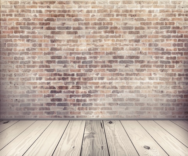 Photo concrete wall and wooden floor planks background