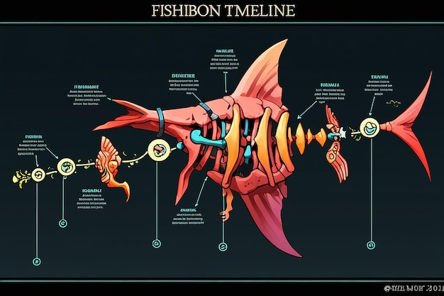 Photo fishbone timeline diagram