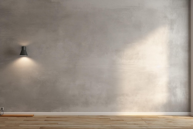 Photo a person is sitting on a wooden floor and a wall with a shadow on it