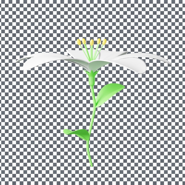 PSD पृथक और पारदर्शी पृष्ठभूमि पर psd 3d फूल आइकन