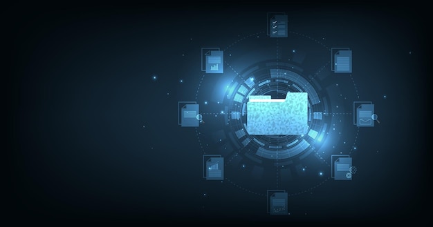 Vector document management and digital document paperless operation concept