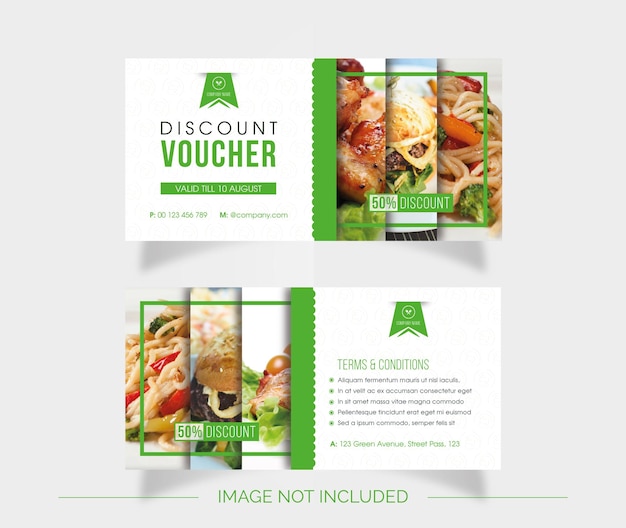 Vector green gift voucher template