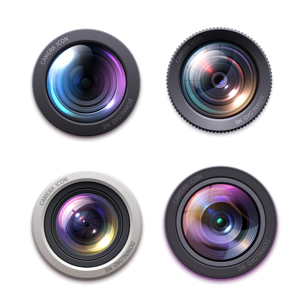 Vector 사진 카메라 렌즈, 광학.