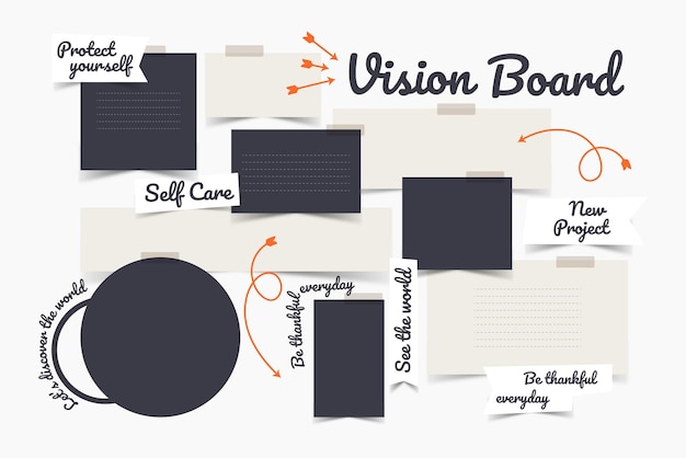 Vector photo collage template moodboard pictures grids