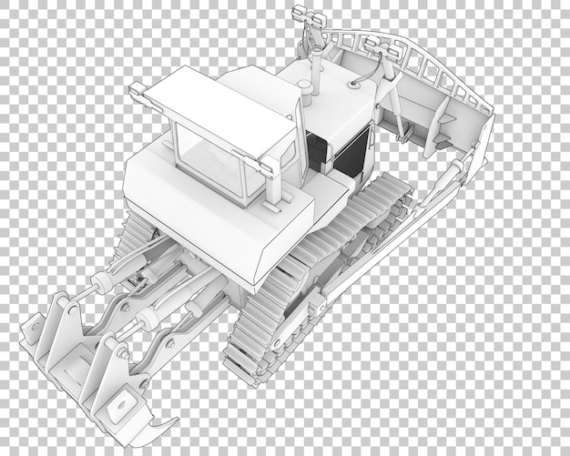 PSD máy ủi trên nền trong suốt kết xuất 3d