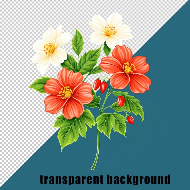 PSD một bức tranh về những bông hoa có chữ transparti trên đó