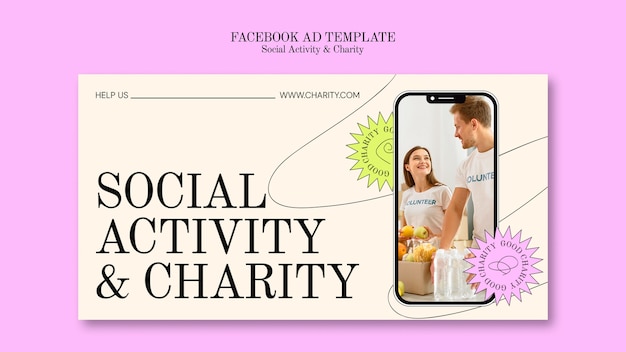 PSD gratuito diseño de plantillas de caridad