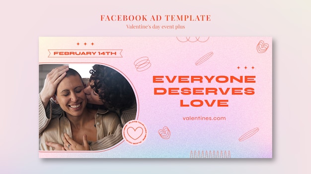 PSD gratuito plantilla de facebook de celebración del día de san valentín