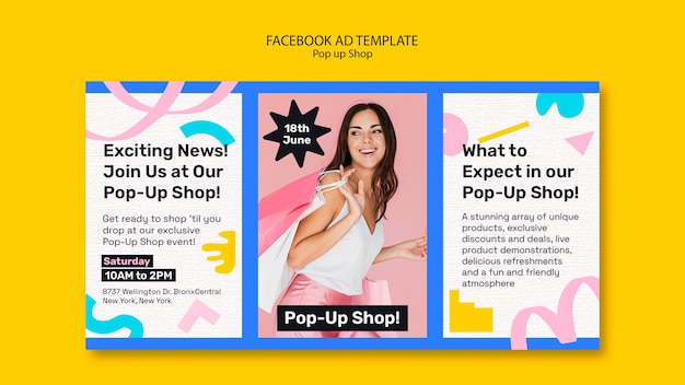 PSD gratuito plantilla de la tienda pop-up de facebook